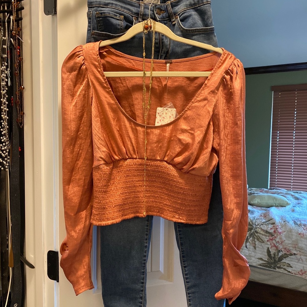 Free People cropped silky top
